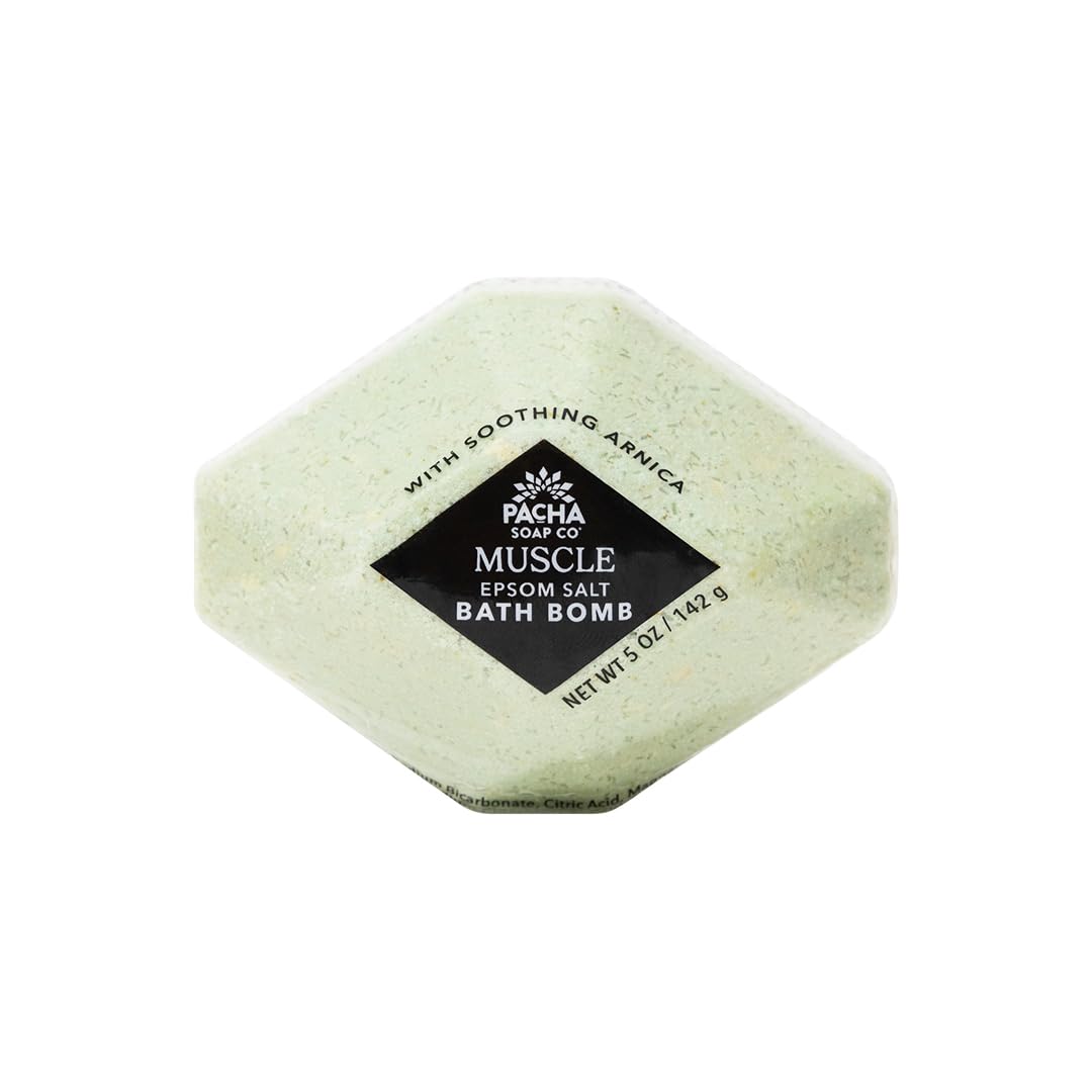 Pacha Soap Co. Epsom Salt Bath Bombs - Muscle (Soothing Arnica), Nourishing Aromatherapy Bath Fizzies with Clean Ingredients and Essential Oils Beauty and Personal Care Pacha Soap Co