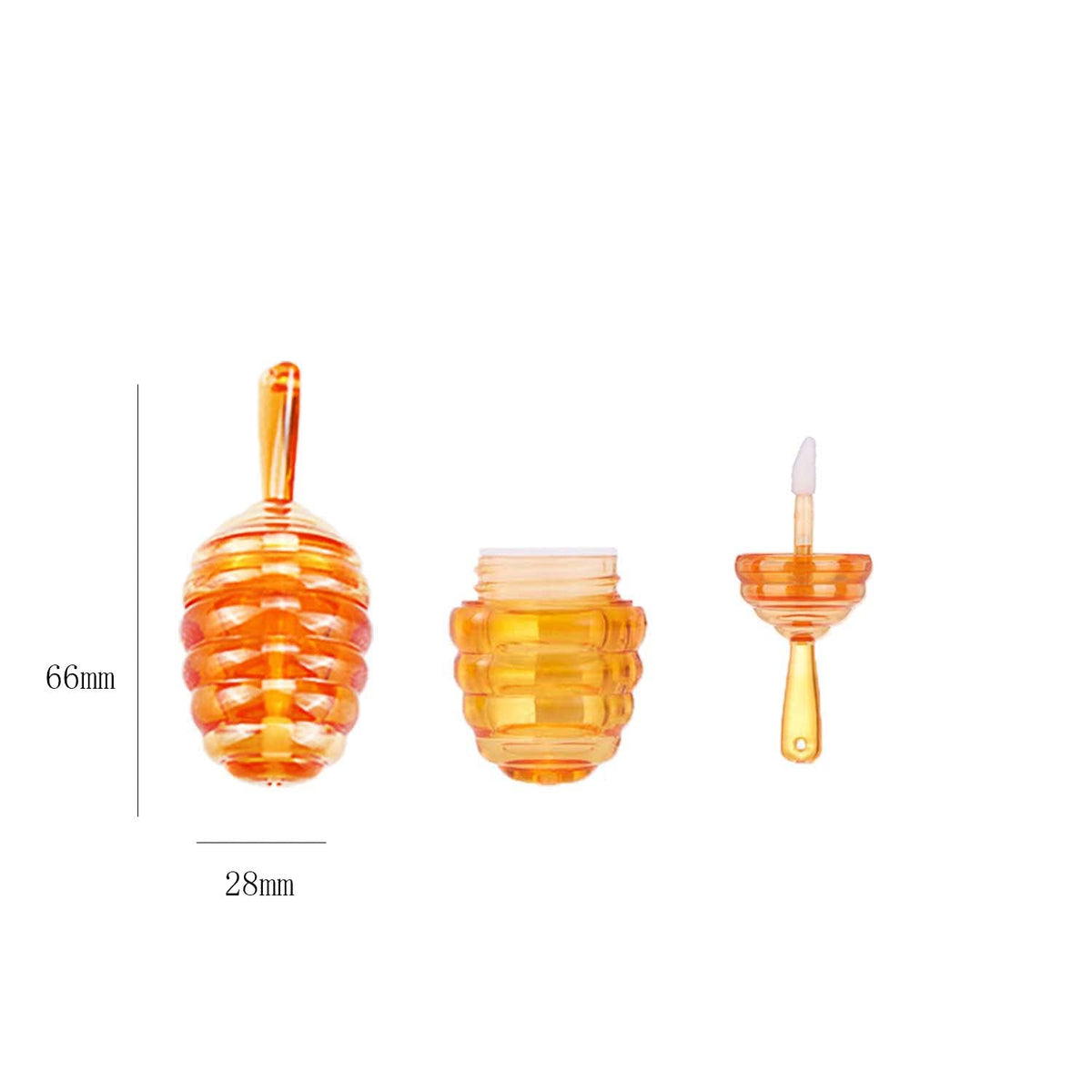 25 Pieces Honey comb Shaped 6ml Lip Gloss Tube Empty Plastic Lip Gloss Container Mini Clear Refillable Lip Balm Bottle Container with 2 Pieces Plastic Beauty & Personal Care COSIDEA