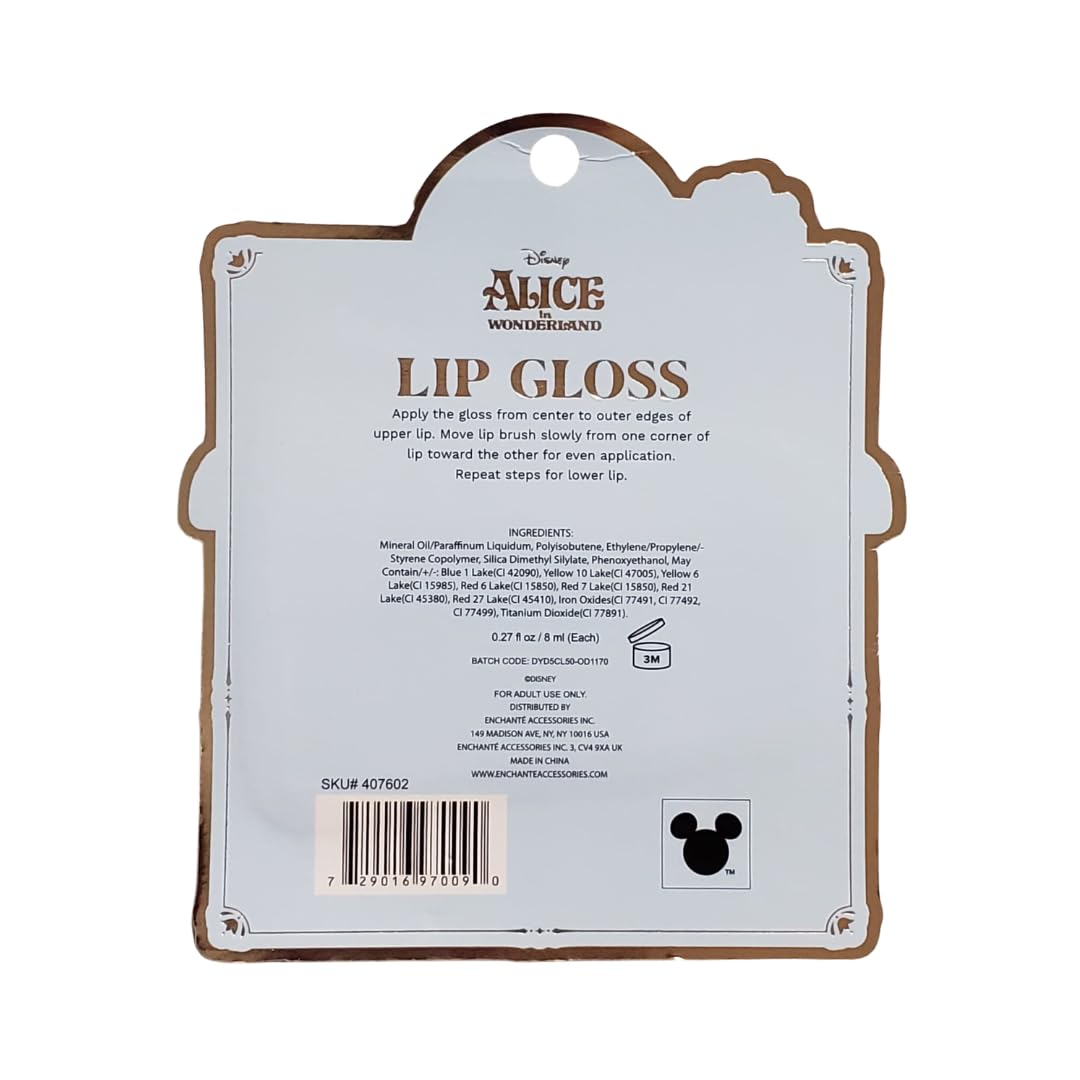 Disney Alice in Wonderland Lip Gloss Set, 2 Count, Curiouser & Curiouser, Pink and Blue Gloss Duo, 0.27 fl oz / 8 mL Each Beauty & Personal Care Disney Alice in Wonderland