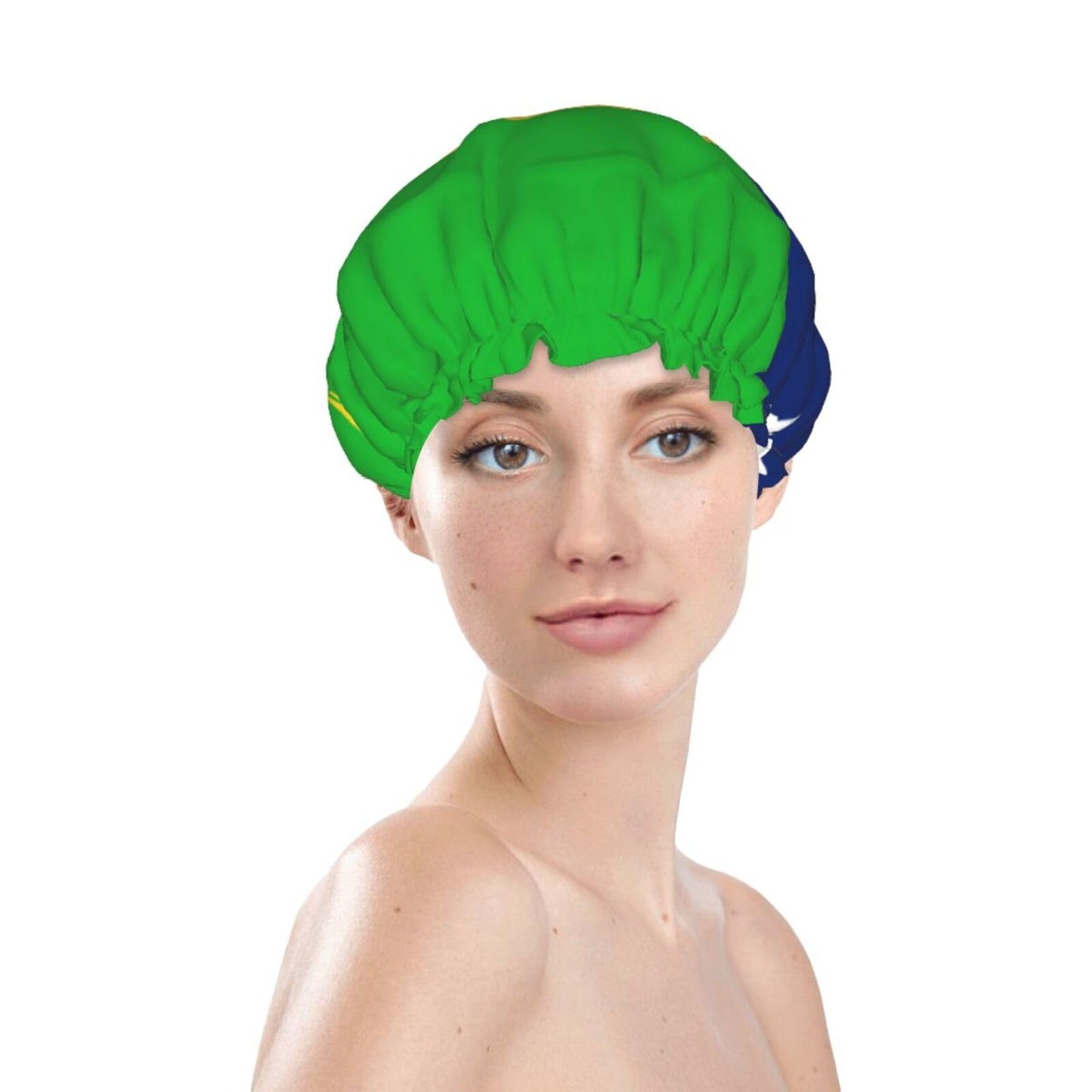 Christmas Islands Flag Prints Shower Cap Double Layer Lined Waterproof Bathing Shower Hat Beauty and Personal Care Hayyett