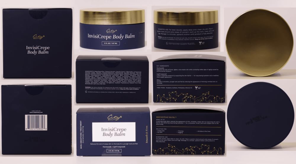 City Beauty InvisiCrepe Body Balm - Skin Firming & Tightening Lotion for a Smoother, Firmer Look | Anti-Aging Firming Body Cream Beauty & Personal Care City Beauty