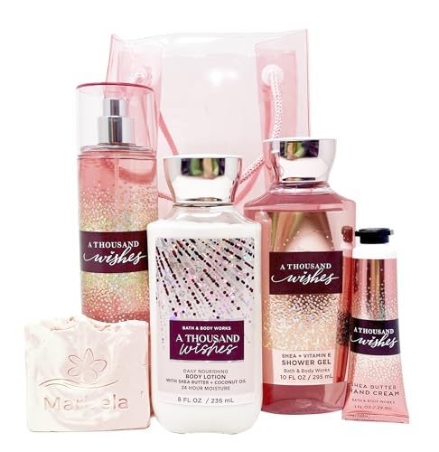 Bath & Body Works A Thousand Wishes - Gift Bag Set - Fine Fragrance Mist, Shower Gel, Body Lotion and Hand Cream With a Himalayan Salts Springs Sample Beauty and Personal Care Bath & Body Works