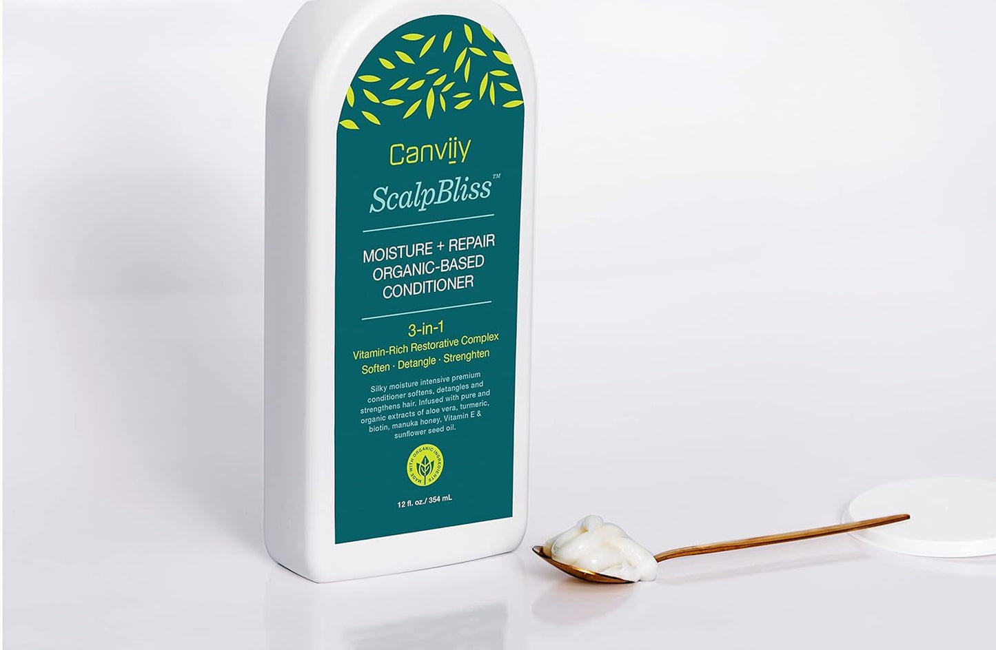 Canviiy ScalpBliss Moisture + Repair Organic-Based Conditioner, Designed with a Vitamin-Rich Restorative Complex to Reduce Breakage and Deliver Soft Beauty & Personal Care Canviiy