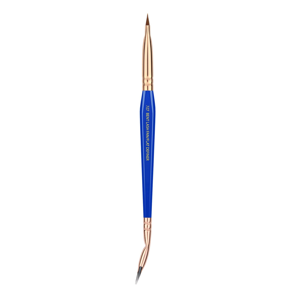 Bdellium Tools Professional Makeup Brush - Golden Triangle 727 Double-Ended Bent Lash Fan/Flat Definer - With All-Vegan Synthetic Fibers, For Clean