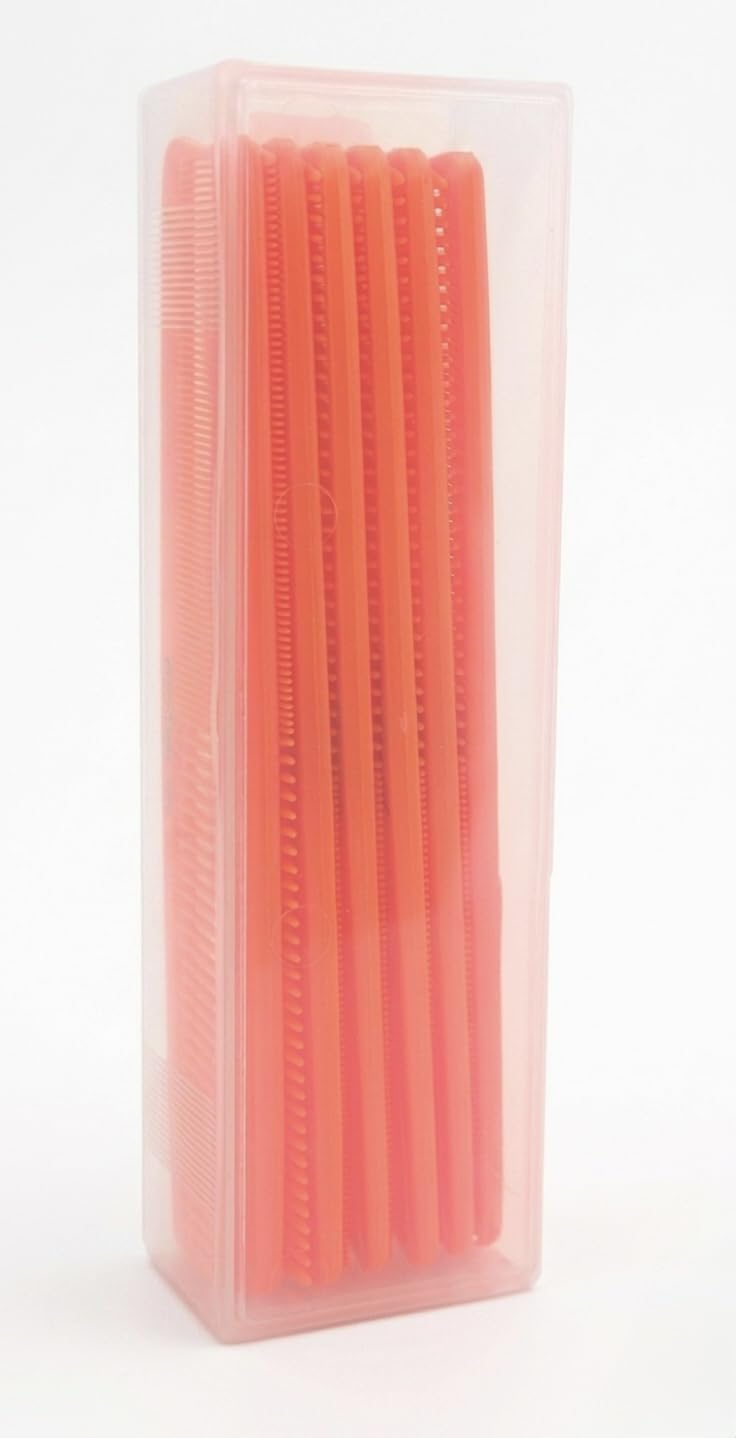 Krest Cleopatra 7 inchAll Purpose Barber Comb. Flat Back Styler Comb. Numbered ruler Comb. Neon Orange. 12-Pack