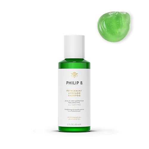 PHILIP B Peppermint Avocado Shampoo, 2 fl. oz. (60 ml) - Volumizing & Clarifying Shampoo for Dry to Oily Hair and Scalp, Non-Stripping Beauty & Personal Care PHILIP B