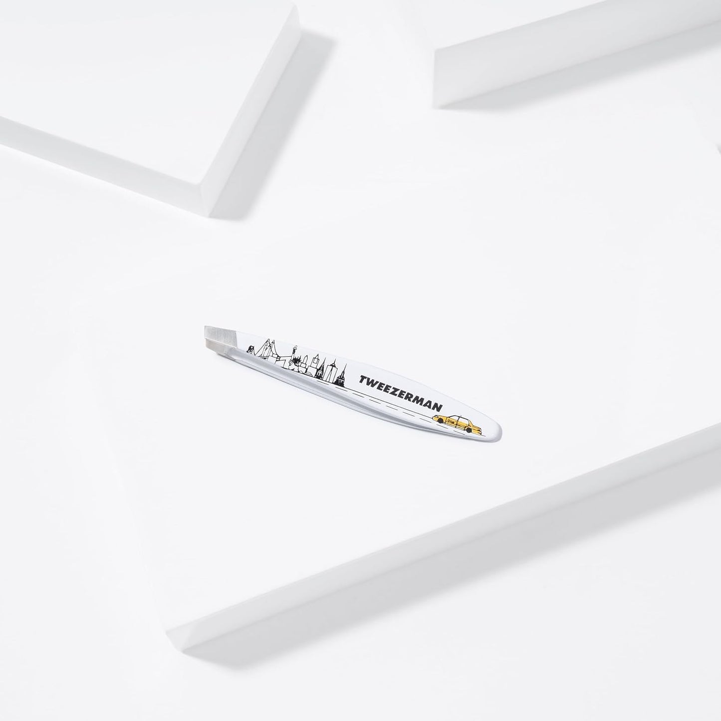 Tweezerman NYC Mini Slant Tweezer - For Eyebrows, Travel, Facial Hair Beauty and Personal Care Tweezerman