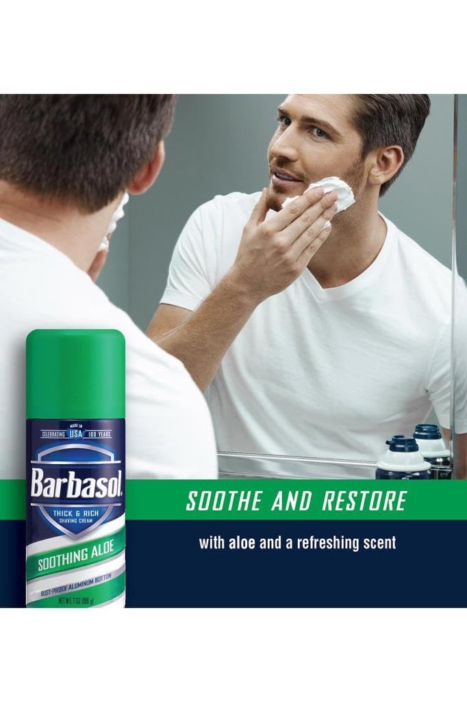 PERIO PROD Barbasol Soothing Aloe Thick & Rich Shave Cream, 7 Oz, Pack of 1 Beauty & Personal Care Barbasol