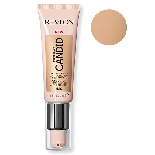 Revlon PhotoReady Candid Natural Finish Foundation, with Anti-Pollution, Antioxidant, Anti-Blue Light Ingredients, 420 Sun Beige, 0.75 fl. oz. Beauty & Personal Care REVLON