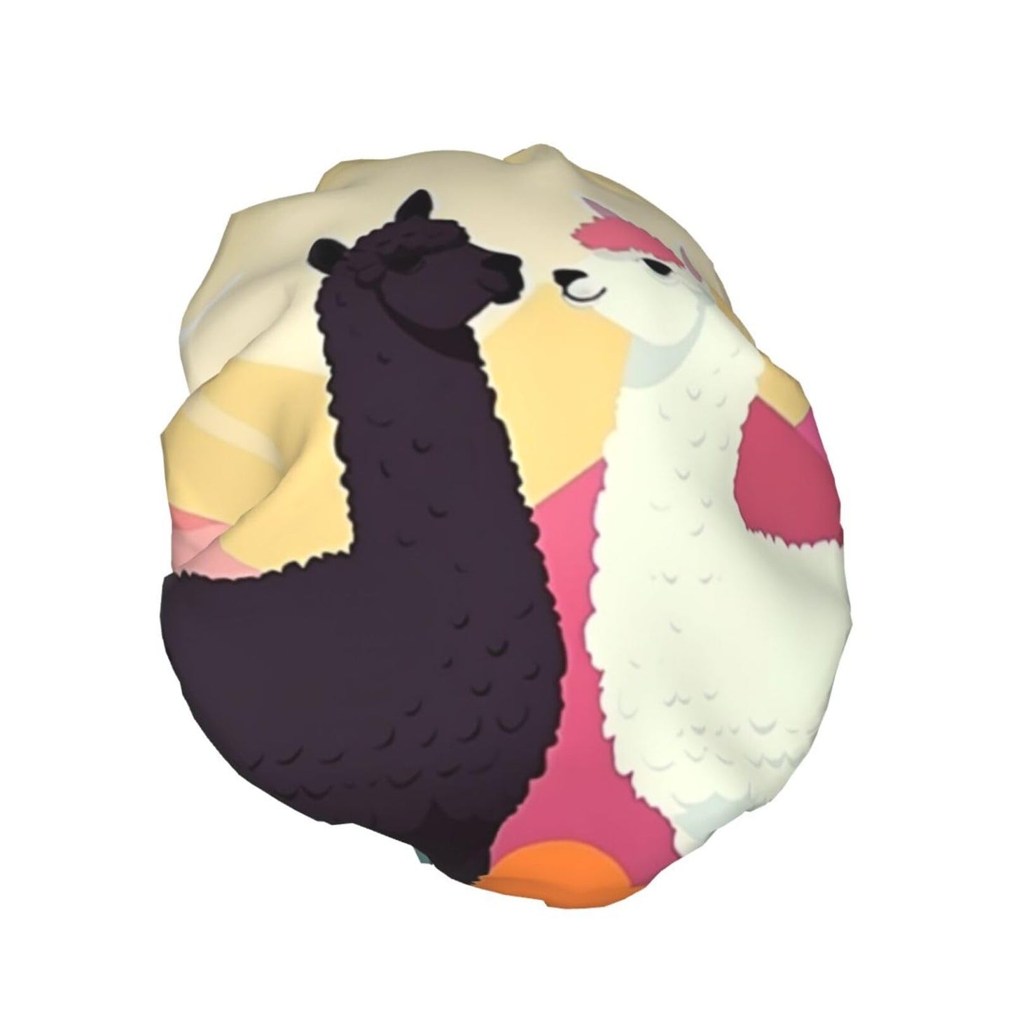 Alpacas In Love In The Mountains Shower Cap For Women Reusable Double Layers Bathing Bath Cap Hair Caps Waterproof Elastic Band Ladies Spa Salon Beauty and Personal Care GDSHJKLW