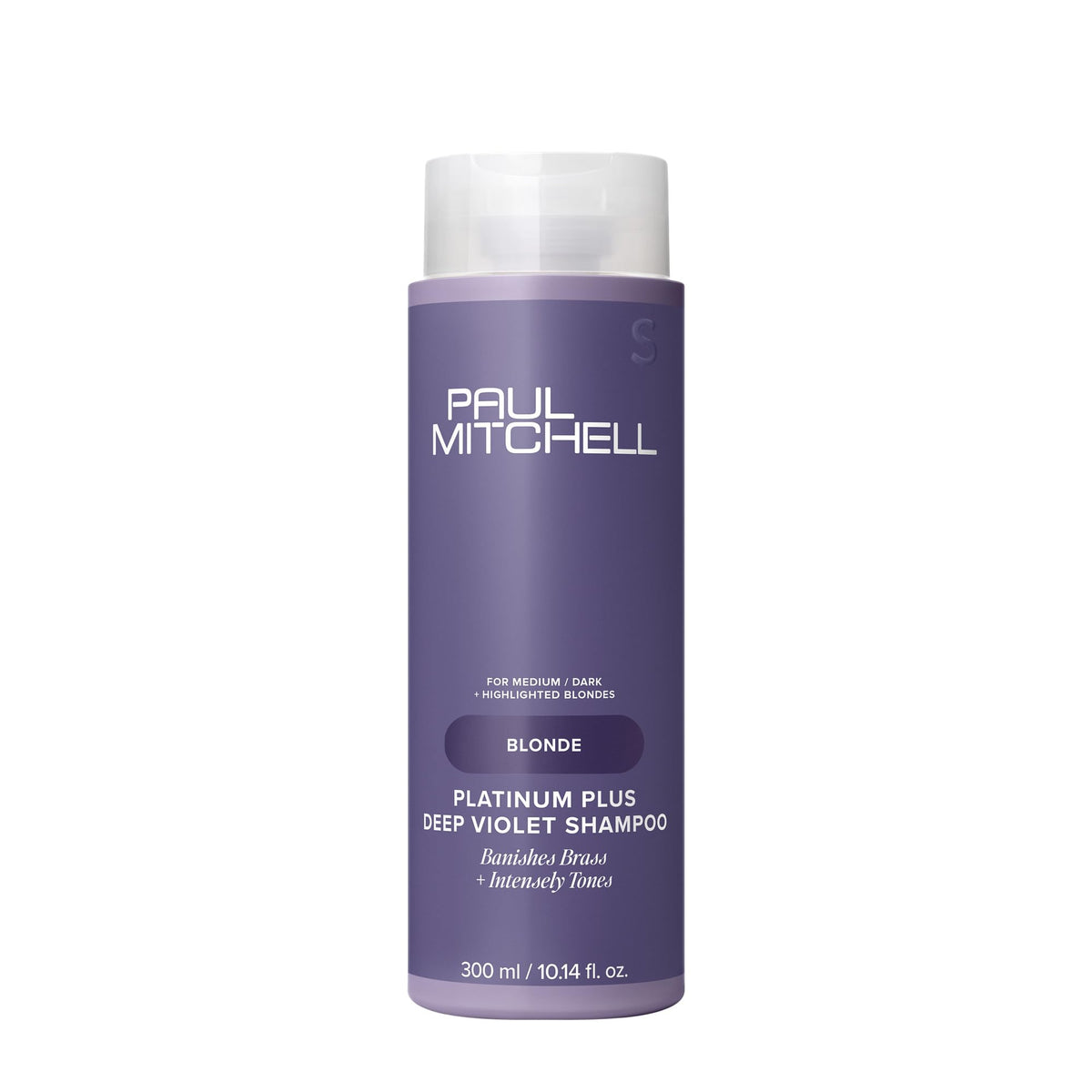 Paul Mitchell Platinum Plus Deep Violet Shampoo, Banishes Brass + Intensely Tones, Ideal for Blonde, Highlighted, Gray or Silver Hair, 10.14 fl. oz
