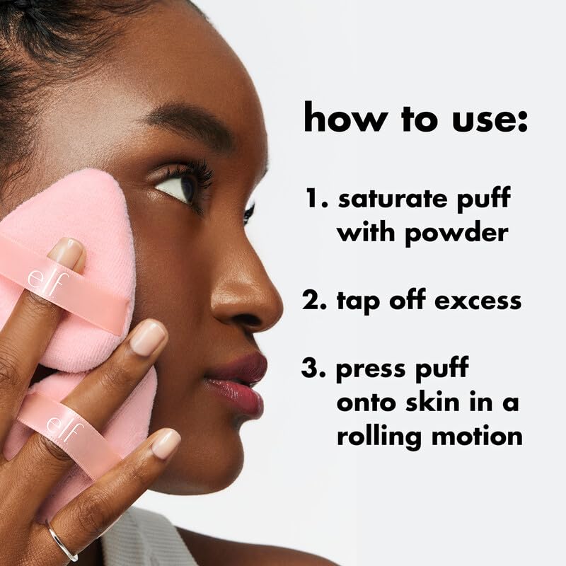 e.l.f. Halo Glow Powder Puff, Soft, Reusable Powder Puff For Applying Loose Or Pressed Powders, Easily Conforms To The Face, Vegan & Cruelty-free Beauty & Personal Care e.l.f.