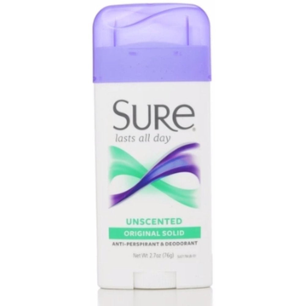 Sure Original Solid Unscented Anti-Perspirant Deodorant, 2.70 oz, 7-Pack Beauty and Personal Care Sure