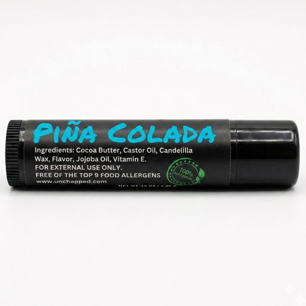 UNCHAPPED Vegan Lip Balm - All Natural and Free of Beeswax, Soy, Nut, and Top 9 Food Allergens (Piña Colada) Beauty and Personal Care UNCHAPPED