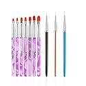 10 Pcs Gel Nail Brush Set, 7 Pcs UV Gel Nail Painting Brushes with 3 Pcs Nail Art Liner Brushes, Nail Art Brush Nail Painting Brush Pen Set Beauty & Personal Care FULINJOY
