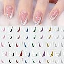 French Nail Art Sticker, 3D Self-Adhesive French Nail Decals Tips V Shape Nail Guides for Manicure DIY Nail Decoration (8Sheets) Beauty & Personal Care Qdsuh