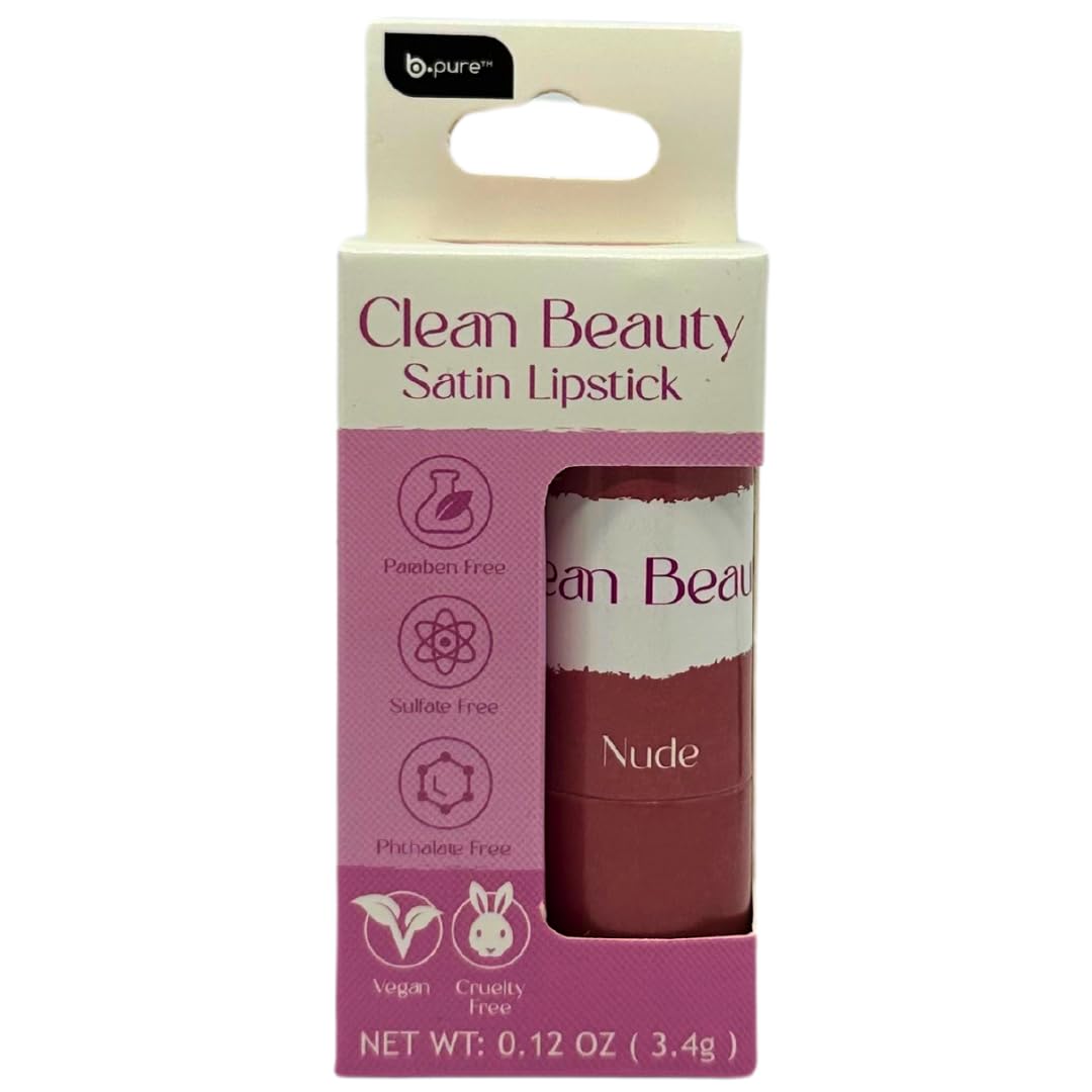 b.pure Clean Beauty Satin Lipstick Nude .12 oz Beauty & Personal Care b.pure