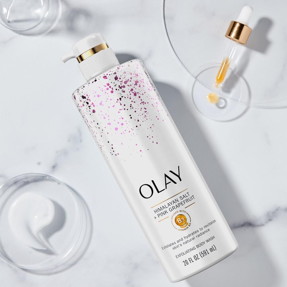 Olay Exfoliating & Revitalizing Body Wash with Himalayan Salt, Pink Grapefruit, and Vitamin B3, 17.9 fl oz (pack of 2) Beauty & Personal Care Olay