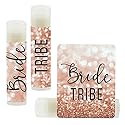 Andaz Press Bridal Shower Bachelorette Party Lip Balm Party Favors Faux Rose Gold Glitter Shimmer, Bride Tribe, Bridesmaid Lip Gloss 12-Pack Bride Beauty & Personal Care Andaz Press