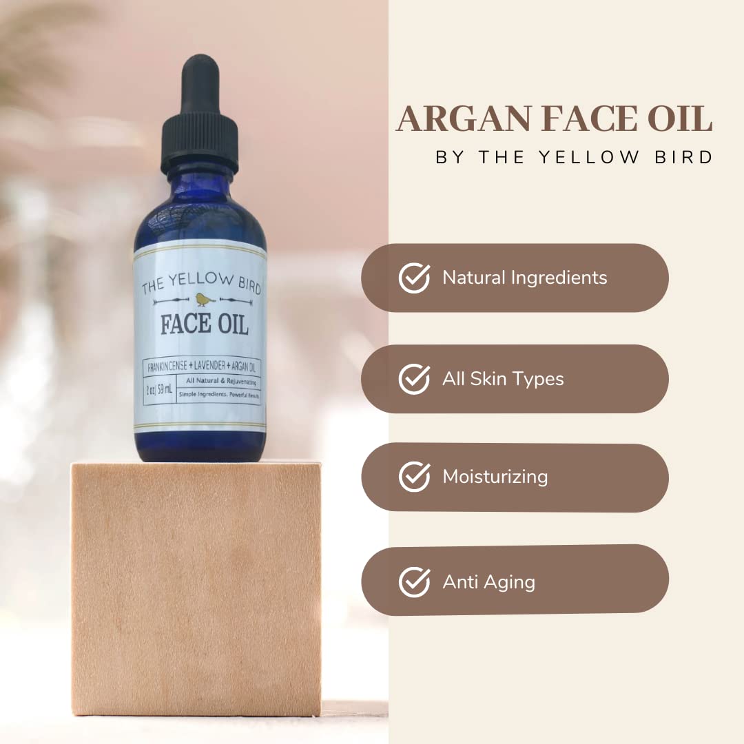 Argan Face Oil Cleanser. Moisturizing Anti Aging Natural & Organic Facial Serum for Acne, Spots, Scars, and Wrinkles. Hydrating Botanic Blend Beauty & Personal Care The Yellow Bird