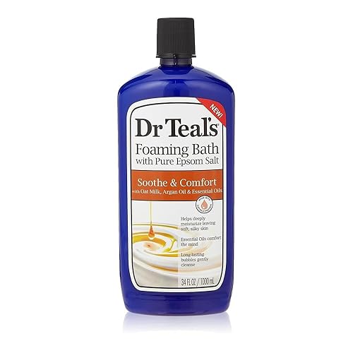 Dr Teal's Foaming Bath with Pure Epsom Salt, Soothe & Comfort with Oat Milk & Argan Oil, 34 fl oz Beauty & Personal Care Dr Teal's
