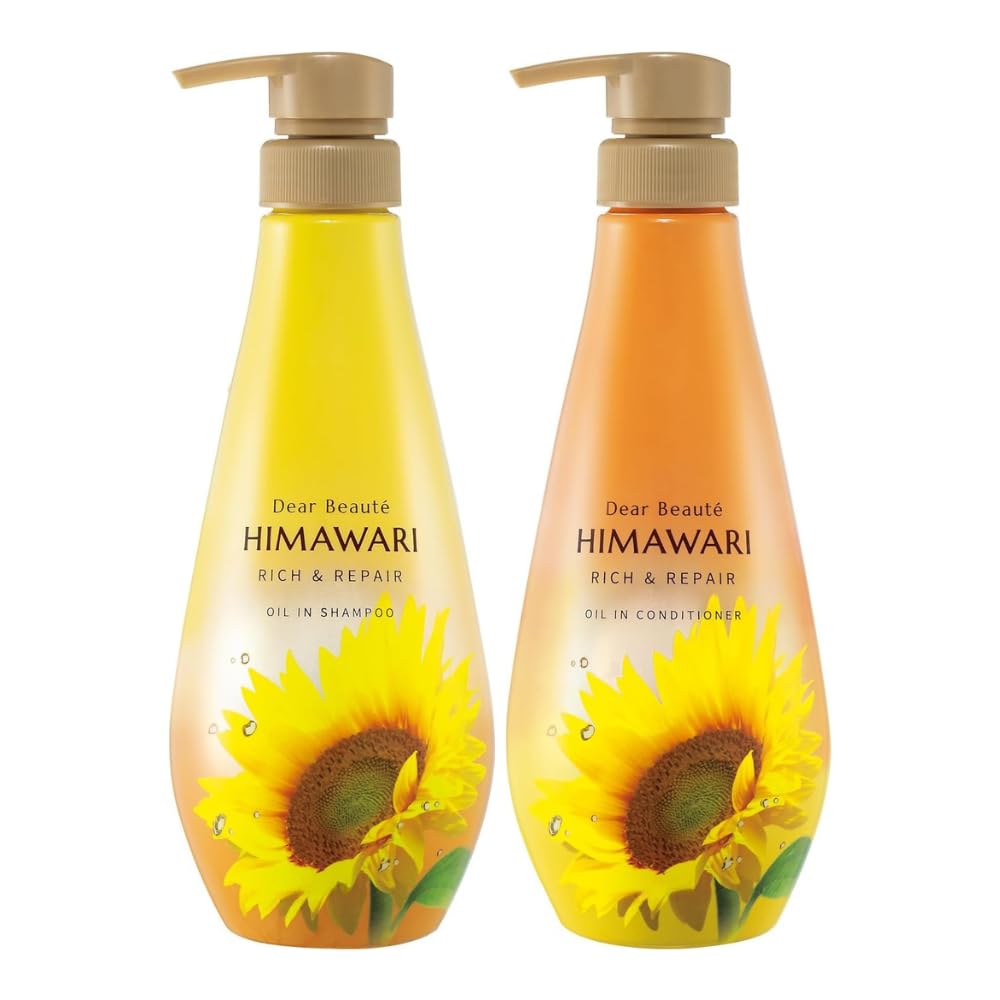 Dear Beaute HIMAWARI Rich & Repair Oil-in Shampoo Conditioner Set, 500ml/500g, Non-Silicone, Sulfate free, Hair Care for Frizz, Curly Hair, Dry, Humid Beauty & Personal Care TokyoSuperSale