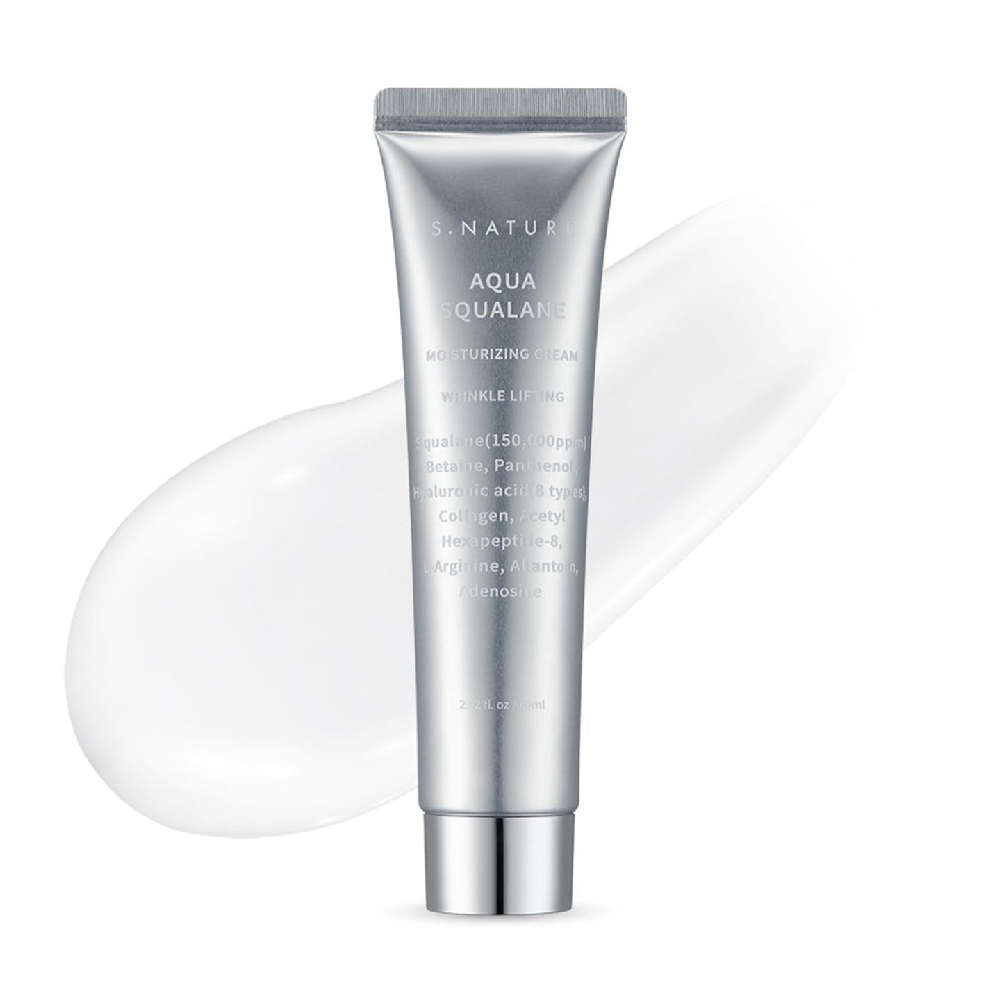 S.NATURE Pore Refining Moisturizer for Dry & Sensitive Skin - Squalane Hydrating Face Cream, Tightening & Smoothing Pores, Lightweight Korean Beauty & Personal Care S.NATURE