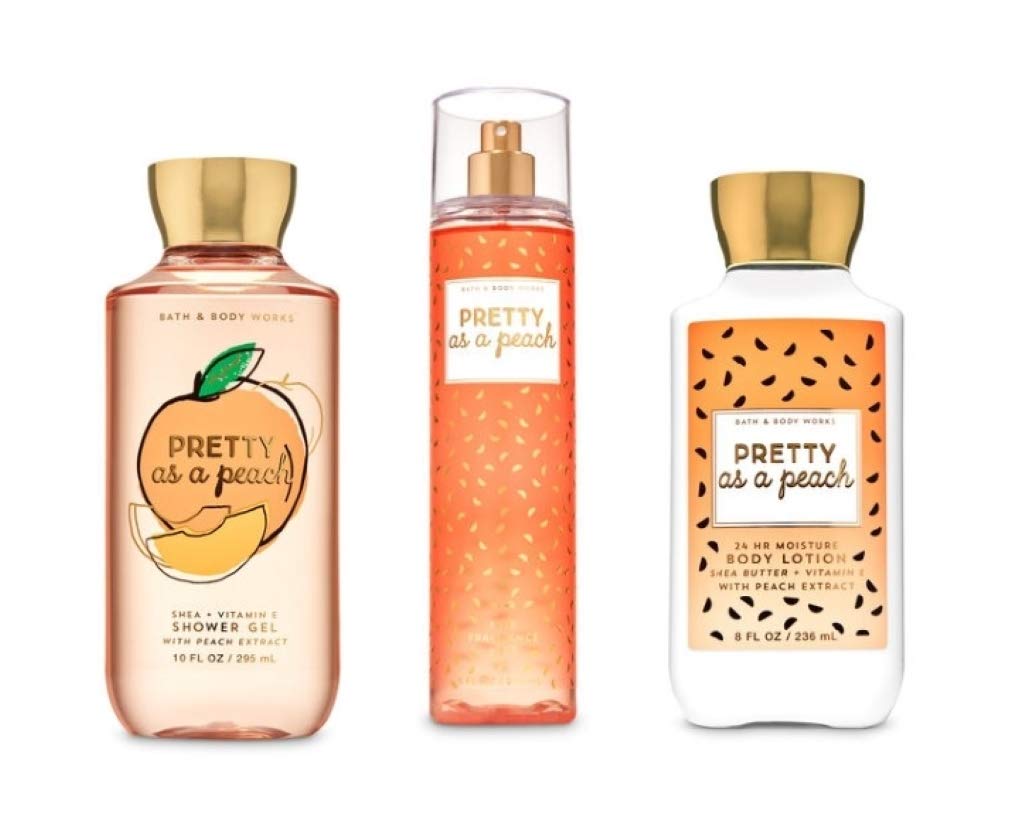 Bath and Body Works - Pretty as a Peach - Daily Trio - Shower Gel, Fine Fragrance Mist & Body Lotion - 2020 Beauty & Personal Care Bath & Body Works
