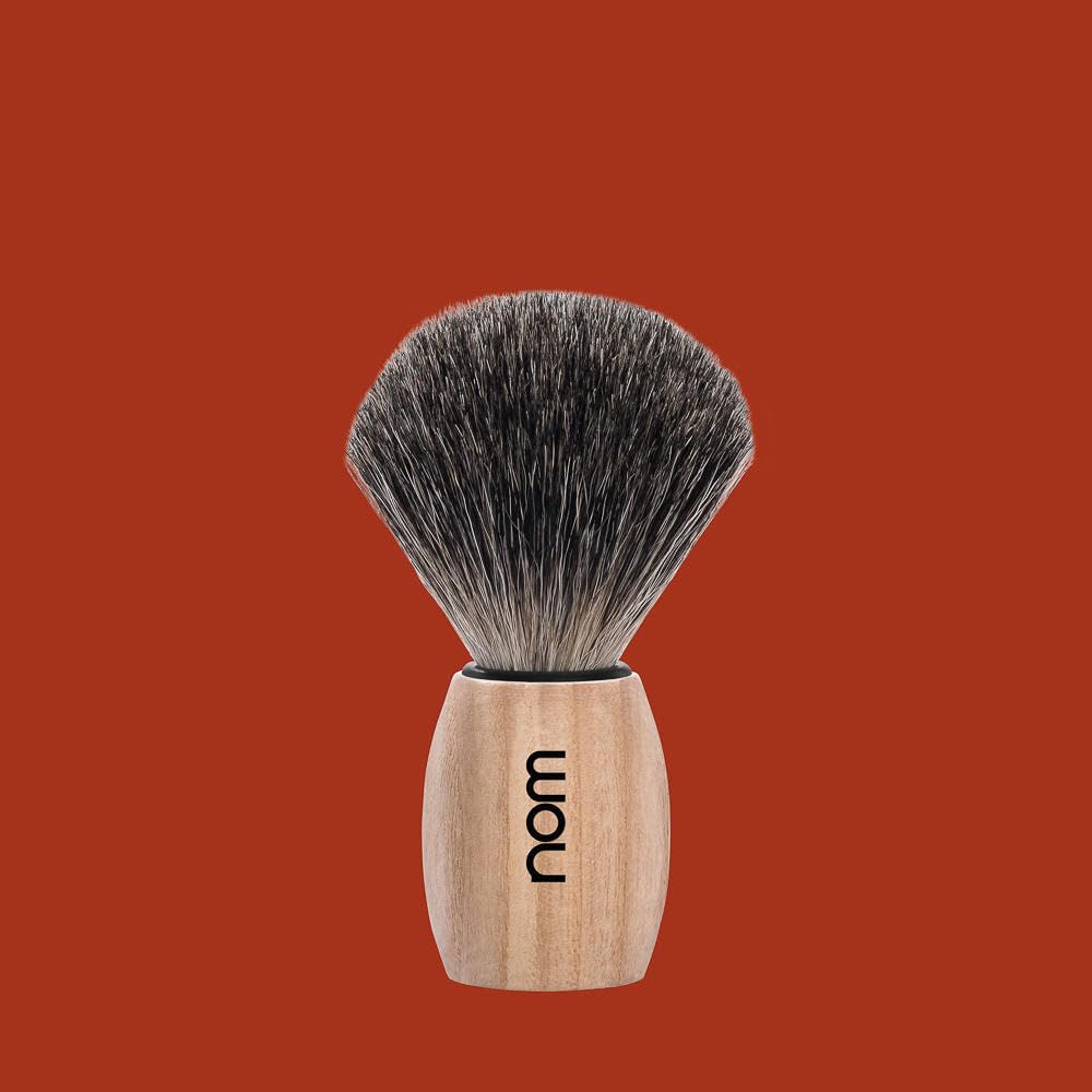 NOM OLE shaving brush - Pure Badger Shave Brush for Shaving soaps and creams - exfoliating shaving brush - Pure Ash handle Beauty and Personal Care MÜHLE