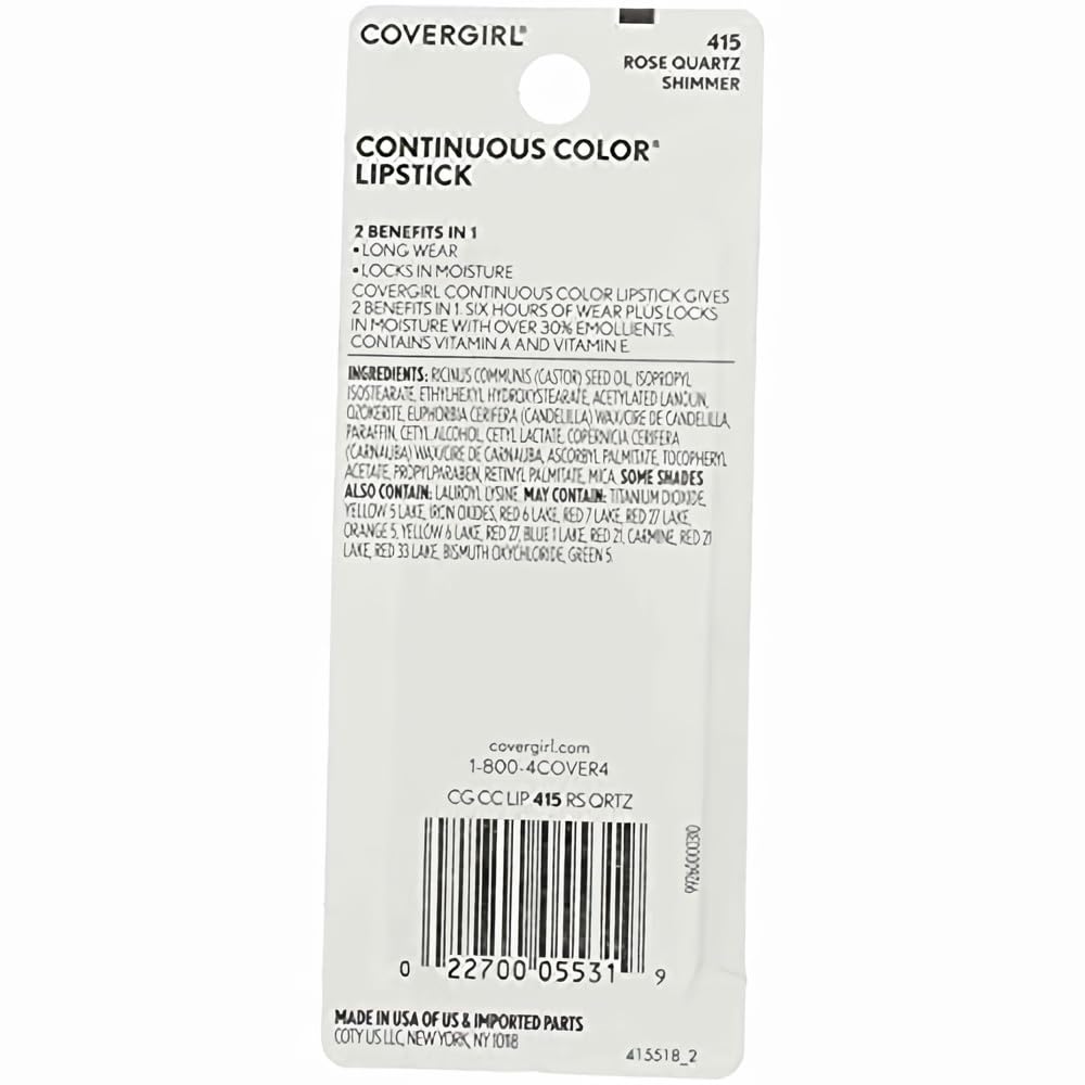 COVERGIRL Continuous Color Lipstick Rose Quartz (Pack of 6) Beauty & Personal Care COVERGIRL