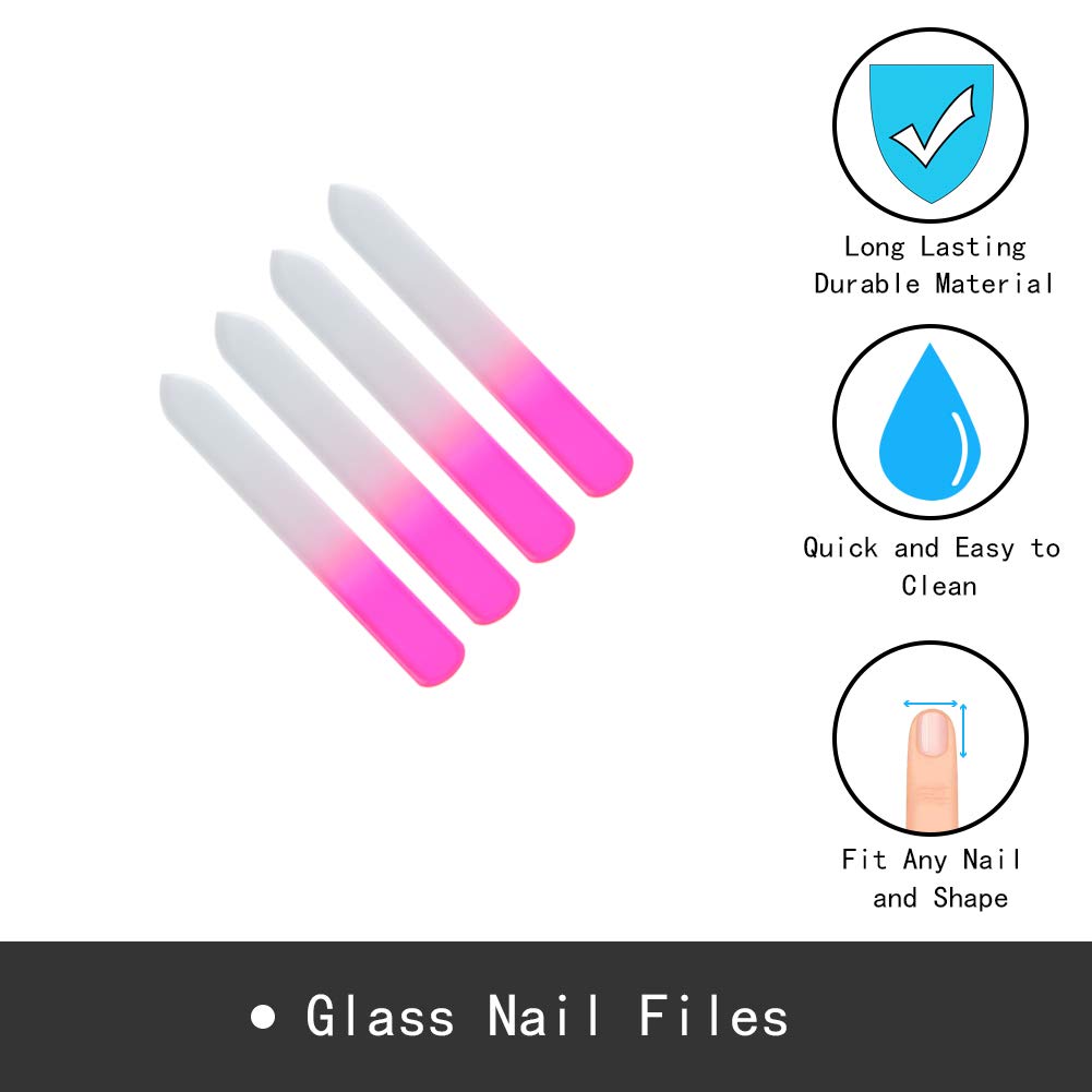 SIUSIO 20PK 3.5 inch Professional Czech Short Crystal Glass Baby Nail Files Buffer Mini Manicure Kit Set Gradient Rainbow Color for Nail Polishing Beauty & Personal Care SIUSIO