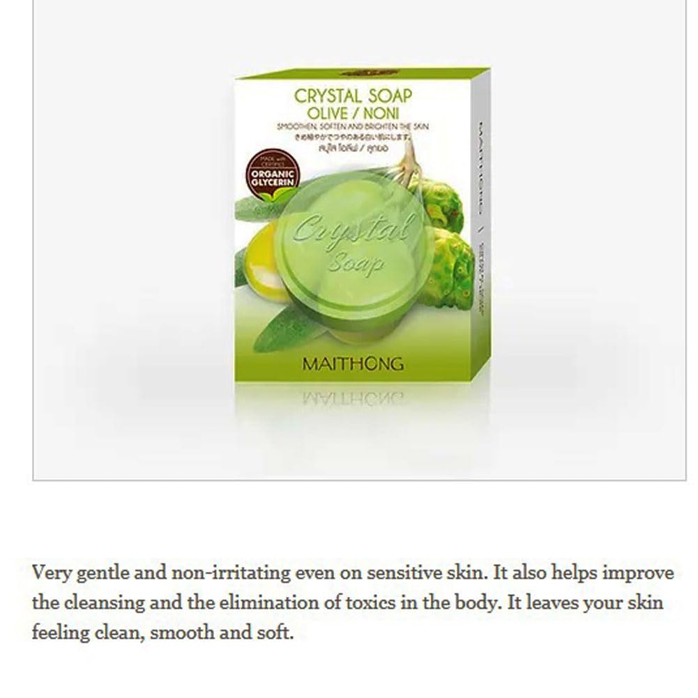 Maithong Crystal Soap (Olive/Noni) 70 Gram. Beauty & Personal Care Maithong