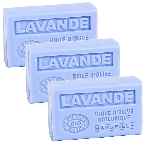 Label Provence Nature Savon de Marseille - French Soap Made With Pure Organic Olive Oil and Shea Butter - Lavender Fragrance - 125g - Set of 3 Beauty & Personal Care Label Provence Nature