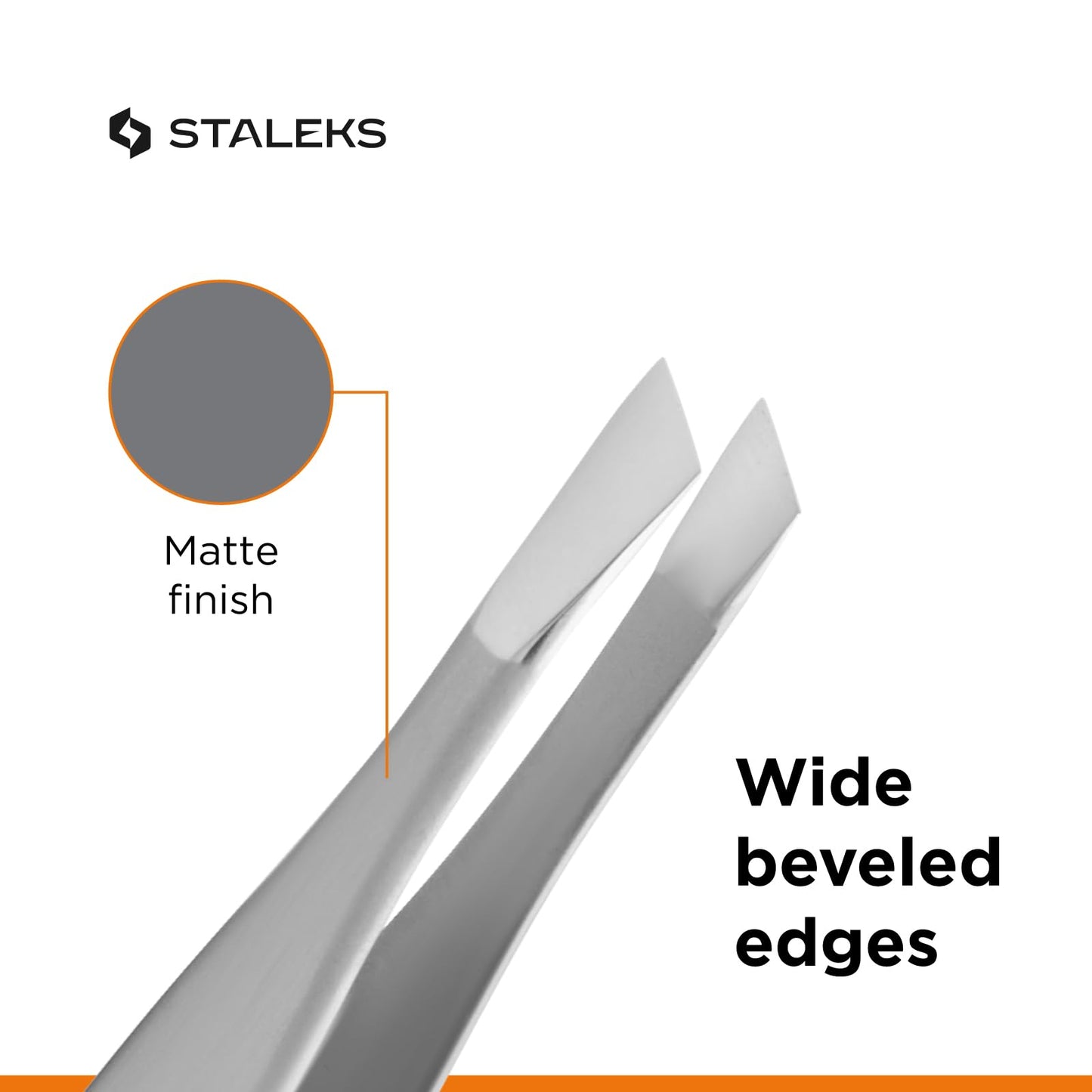 STALEKS PRO Expert 20 Type 3 Professional Eyebrow Tweezers - Wide Beveled Stainless Steel for Thick Brows & Soft Stroke Hair Removal Beauty and Personal Care STALEKS PRO