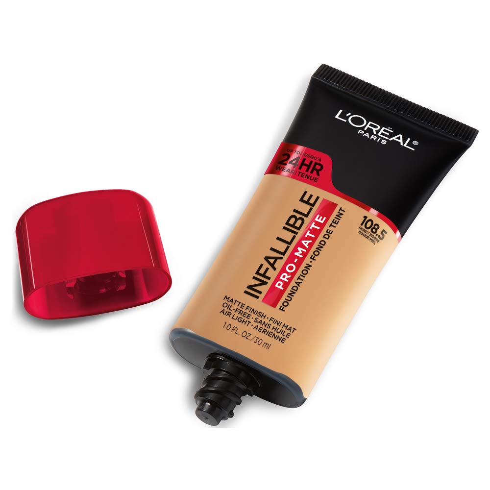 L'Oreal Paris Cosmetics Makeup Infallible Pro-Matte Liquid Longwear Foundation, Honey Bisque, 1 fl oz