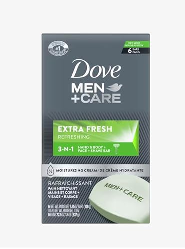 Dove Bar 3 in 1 Cleanser for Body, Face, and Shaving to Clean and Hydrate Skin Extra Fresh Body and Facial Cleanser More Moisturizing Than Bar Soap Beauty & Personal Care Dove