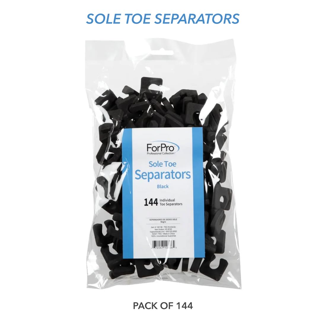 ForPro Sole Toe Separator - Black Luxurious Foam Separators - Individual Toe Separators for Pedicures – (Pack of 576) Beauty and Personal Care ForPro Professional Collection