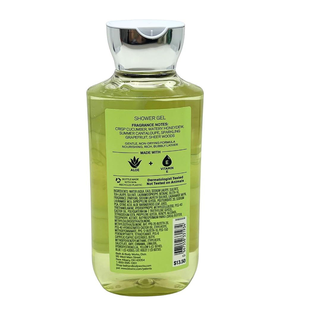 Bath & Body Works Cucumber Melon 3pc bundle - Shower Gel 10oz, Mist 8oz, & Body Cream 8oz Beauty & Personal Care Bath & Body Works
