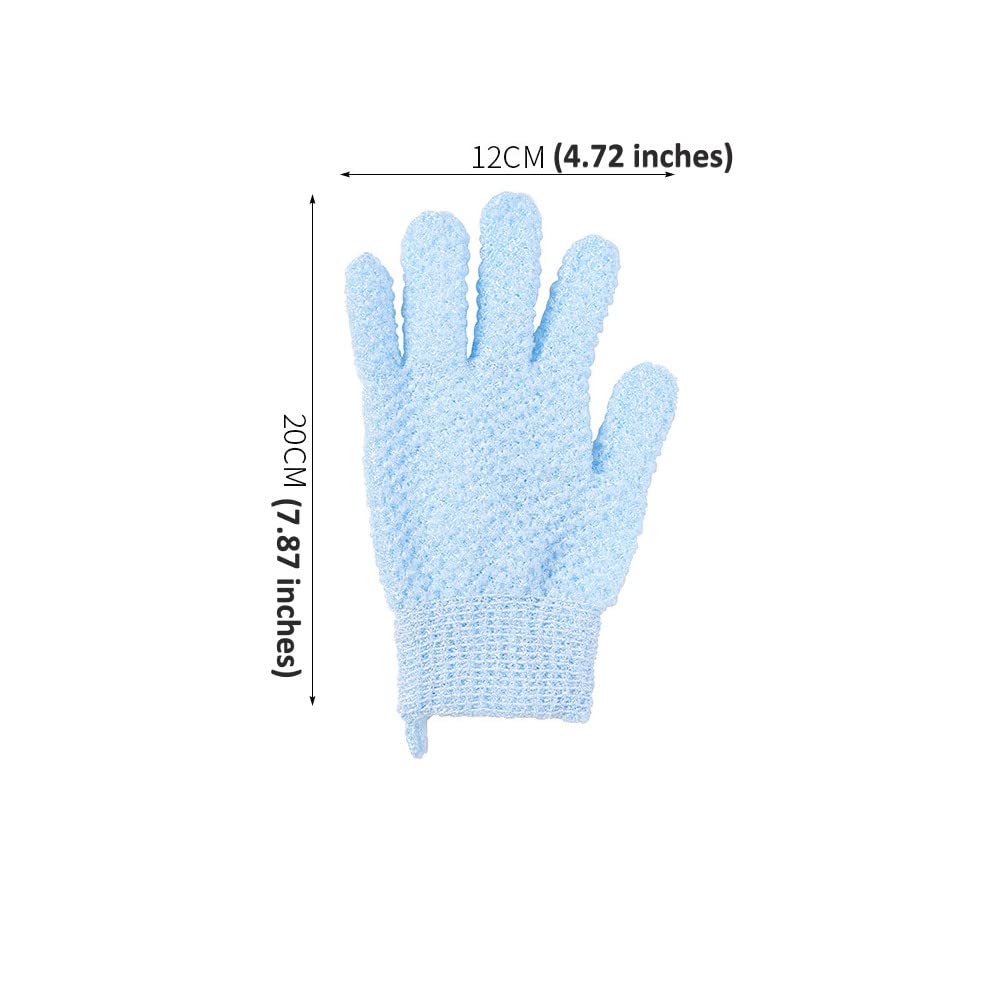 Exfoliating Bath Shower Gloves for Men Women 2 Pairs for Shower, Spa, Massage and Body Scrubs, Dead Skin Cell Remover (with Attached Hanging Loop) Beauty and Personal Care COOL & FRESH