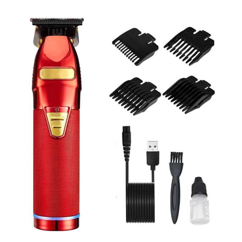GLESVOWIO Pro Hair Clipper Electric Professional Trimmer for Men Cordless Rechargeable Shaver Barber Cutting Machine T Styling(Red) Beauty and Personal Care GLESVOWIO