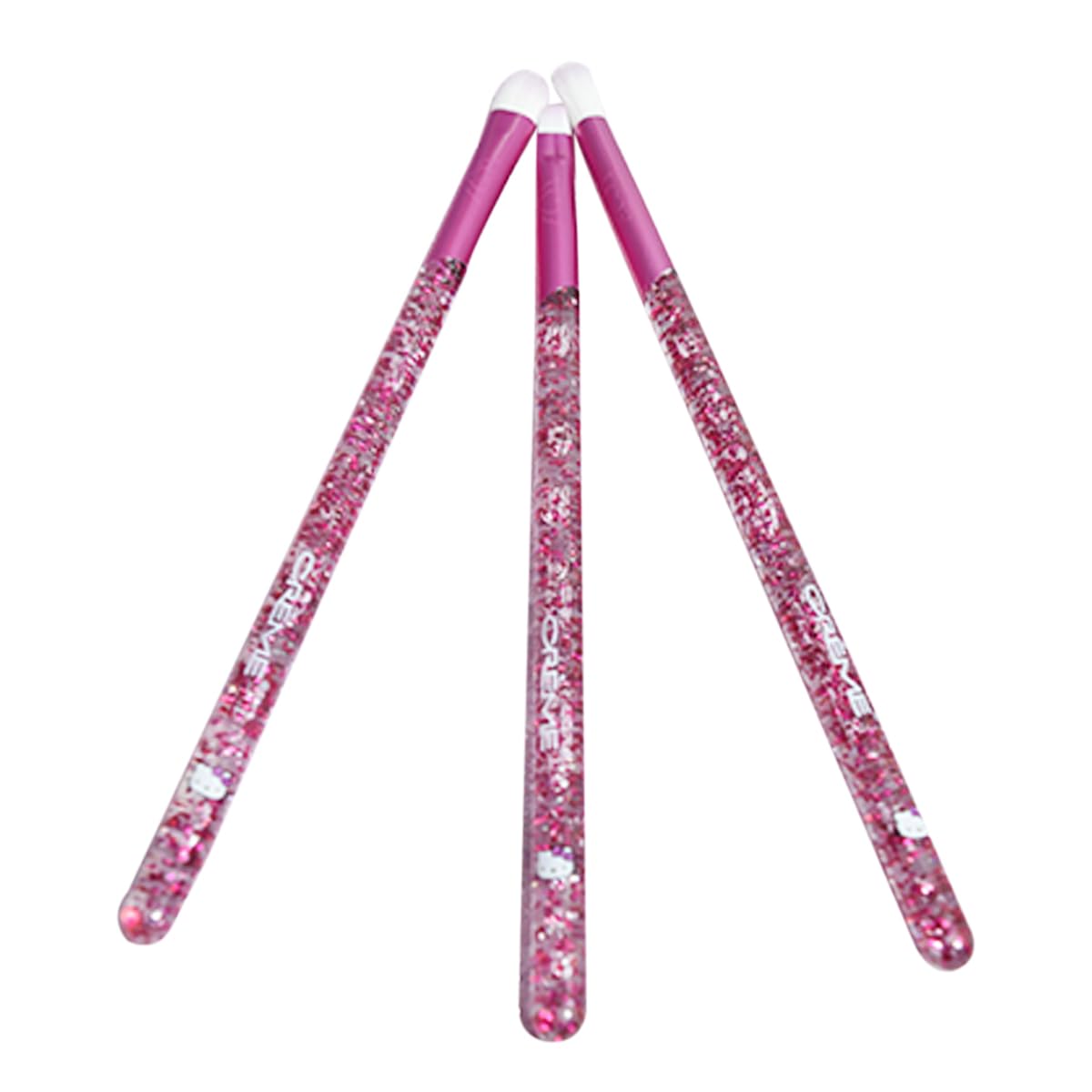 The Creme Shop Hello Kitty Luv Wave Brush Collection - Versatile & Silky-Soft Makeup Brushes - Precise Shader, Blending Brush, Angled Detailer, Blush