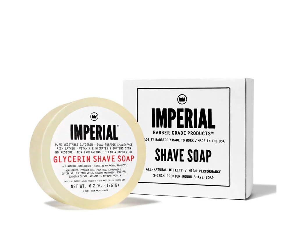 Imperial Barber Glycerin Soap Puck for Shave & Face Use, 6.2 oz Beauty and Personal Care Imperial Barber Grade Products