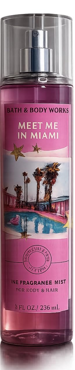 Bath & Body Works Meet Me in Miami Fine Fragrance Mist - Tropical Palm & Cabana Coconut Body Spray Beauty & Personal Care Bath & Body Works