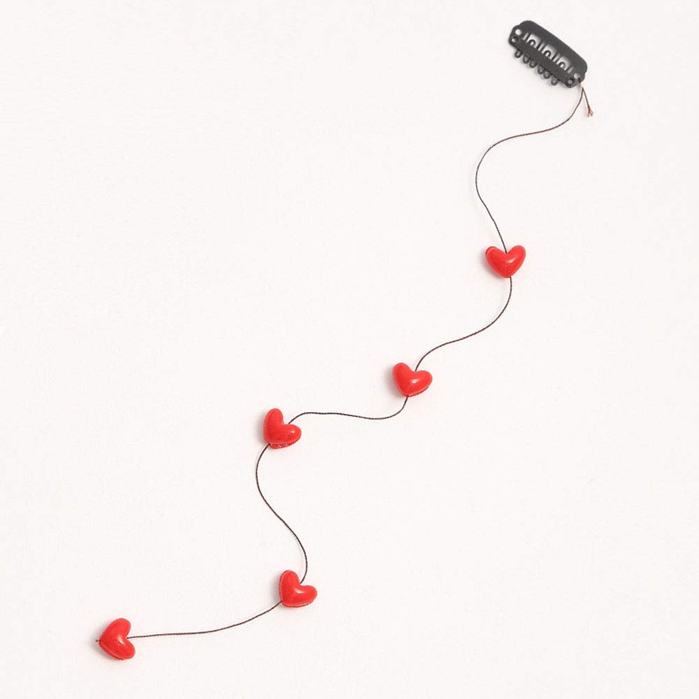 Numblartd Set of 3 Handmade Streamline Hair Extensions Hair Clip Pins with Acrylic Love Heart Bead - DIY Hair Clip Comb Hairpin Headdress Hair Beauty & Personal Care Numblartd