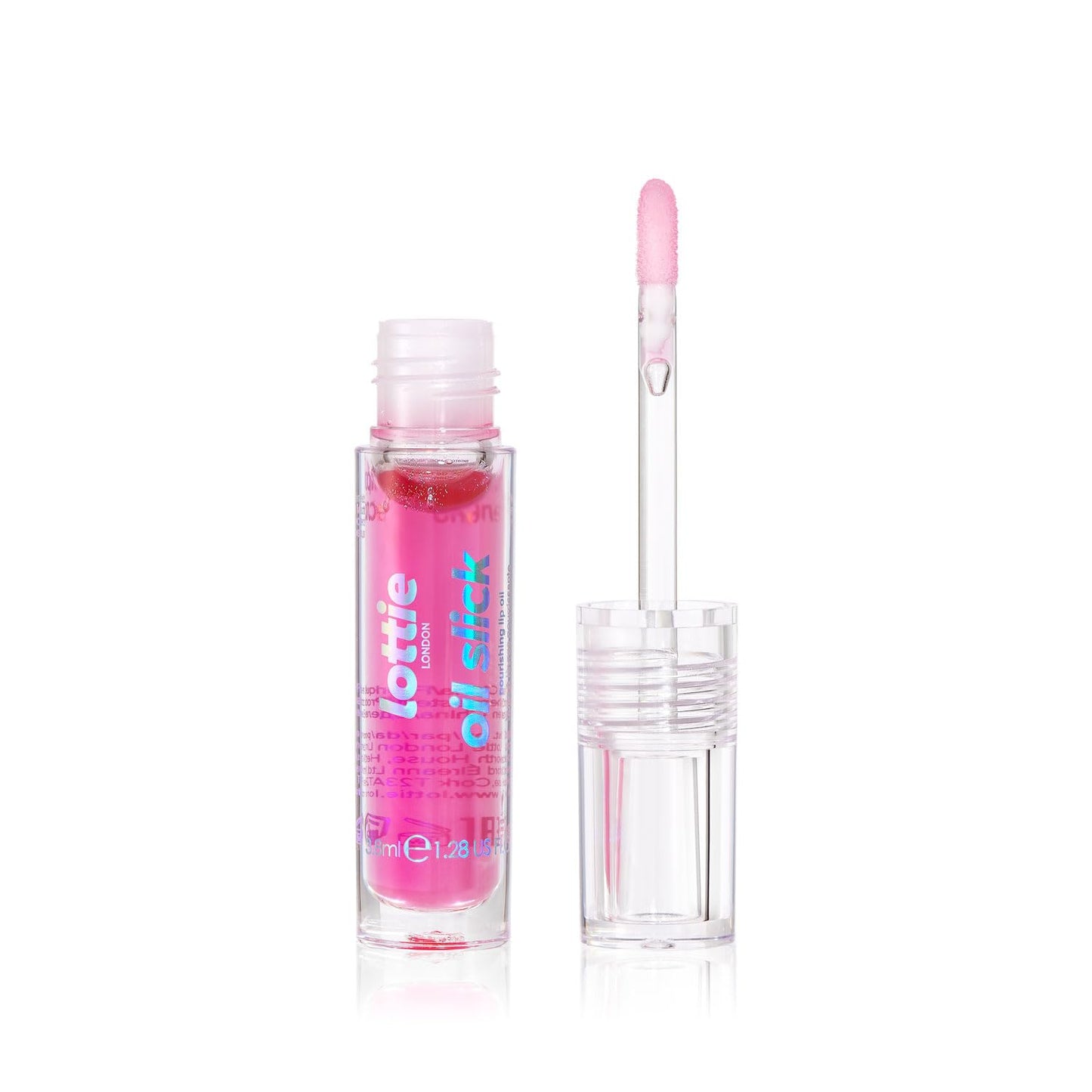 Lottie London Oil Slick in Extra Cherries, Nourishing & Hydrating Lip Oil Infused with Vitamin E, Vitamin B, Almond Oil and Jojoba Oil, Beauty and Personal Care Lottie London
