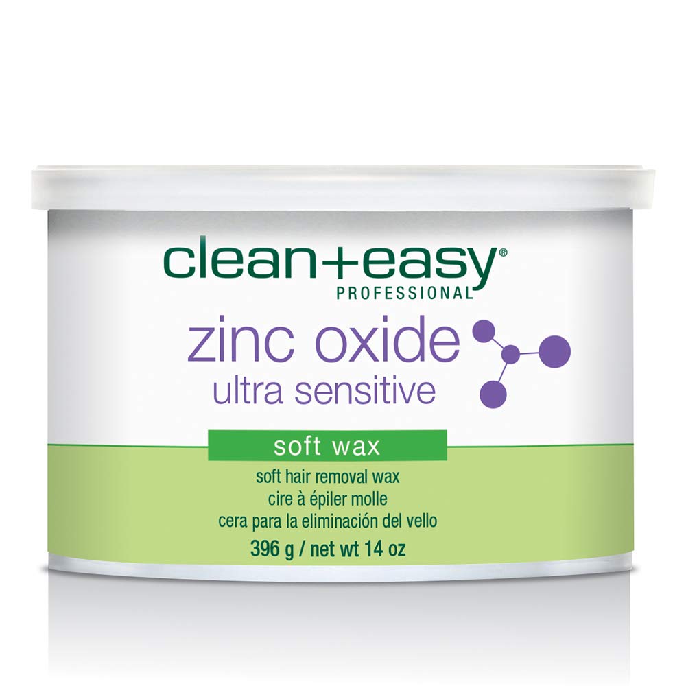 Clean + Easy Zinc Oxide Ultra Sensitive Soft Wax for Hair Removal - Depilatory Wax for Sensitive Skin, Removes Fine to Medium Hair, DIY Waxing, 14oz Beauty and Personal Care Clean + Easy