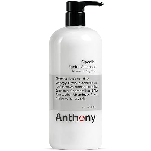 Anthony Glycolic Facial Cleanser for Men, Daily Exfoliating & Hydrating Face Wash, Shave Prep, Non-Foaming, Deep Cleansing, Gentle on Sensitive Skin Beauty & Personal Care Anthony