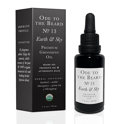 USDA Organic Beard Oil For Men, 3-in-1 Premium Grooming Oil with Argan Oil, Jojoba Oil, and More, For Beard Growth and Beard Wash - Ode To The Beard Beauty & Personal Care Vegan Mia