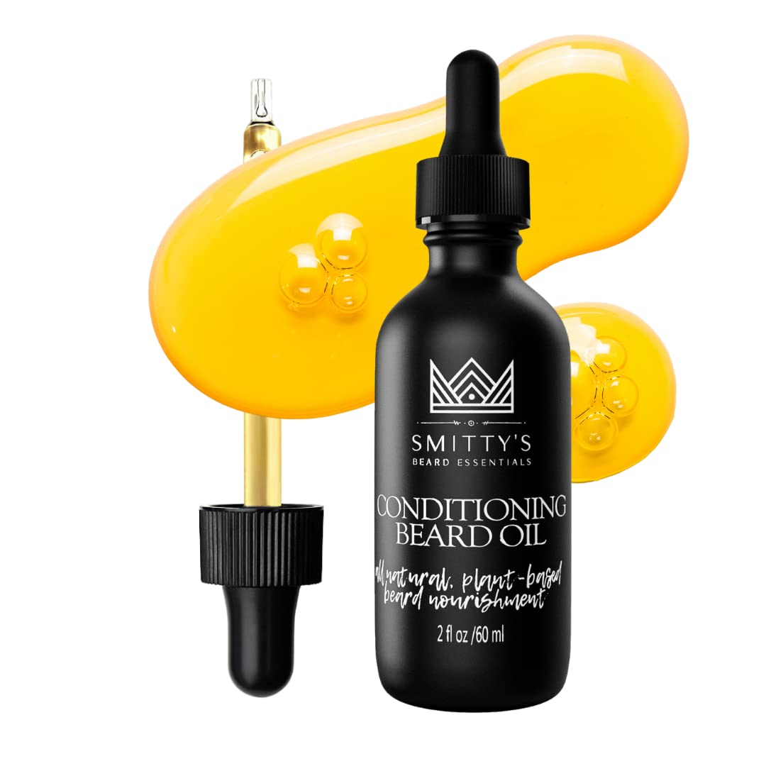 Angie Watts Smitty’s Conditioning Beard Oil, 2oz - All Natural and Organic Ingredients - Softens, Conditions and Promotes Beard Growth - Beard Beauty & Personal Care Angie Watts