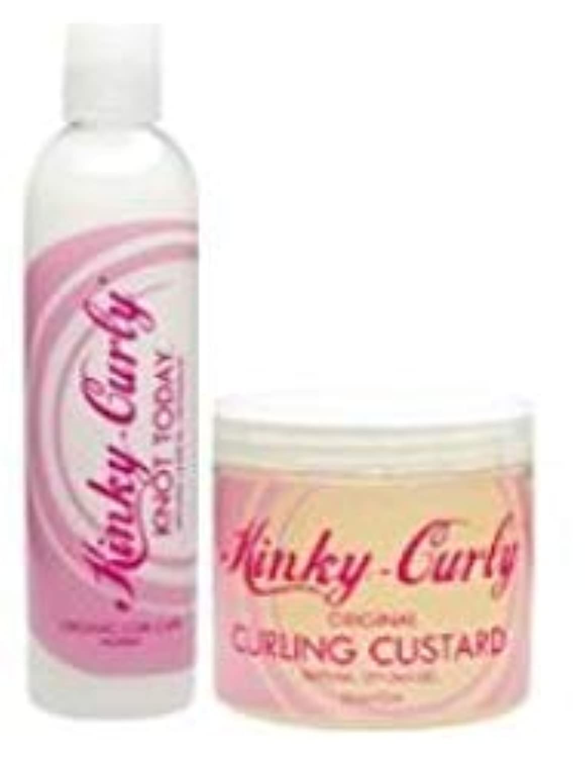 Kinky Curly Knot Today Leave In Conditioner/Detangler 8 oz + Curl Custard Gel 8 oz Beauty & Personal Care Kinky Curly